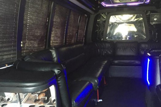 Luxurious party bus interior