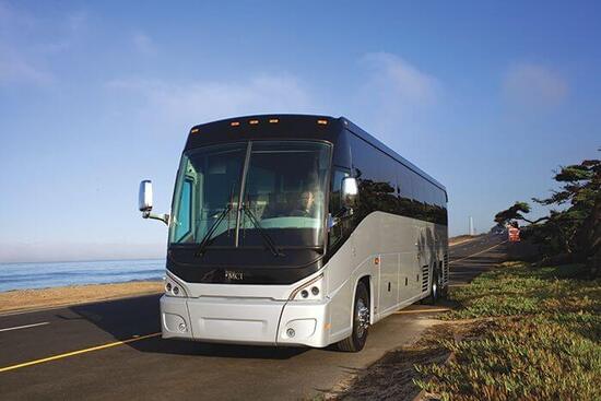 Modern charter bus
