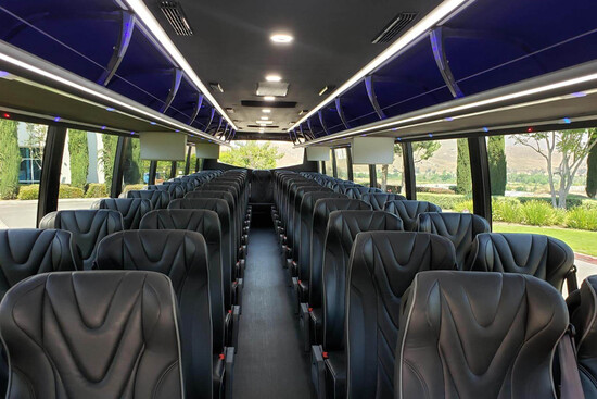 Charter buses with power outlets